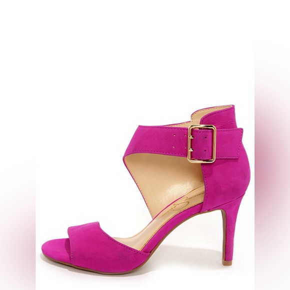 Jessica Simpson Marrionn Twilight Magenta Suede Leather Heels size 7.5 - Picture 3 of 6
